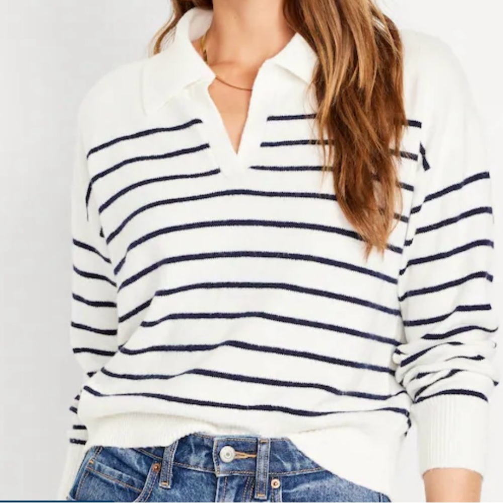 NWOT Soft Navy/Cream Sweater from Old Navy XL